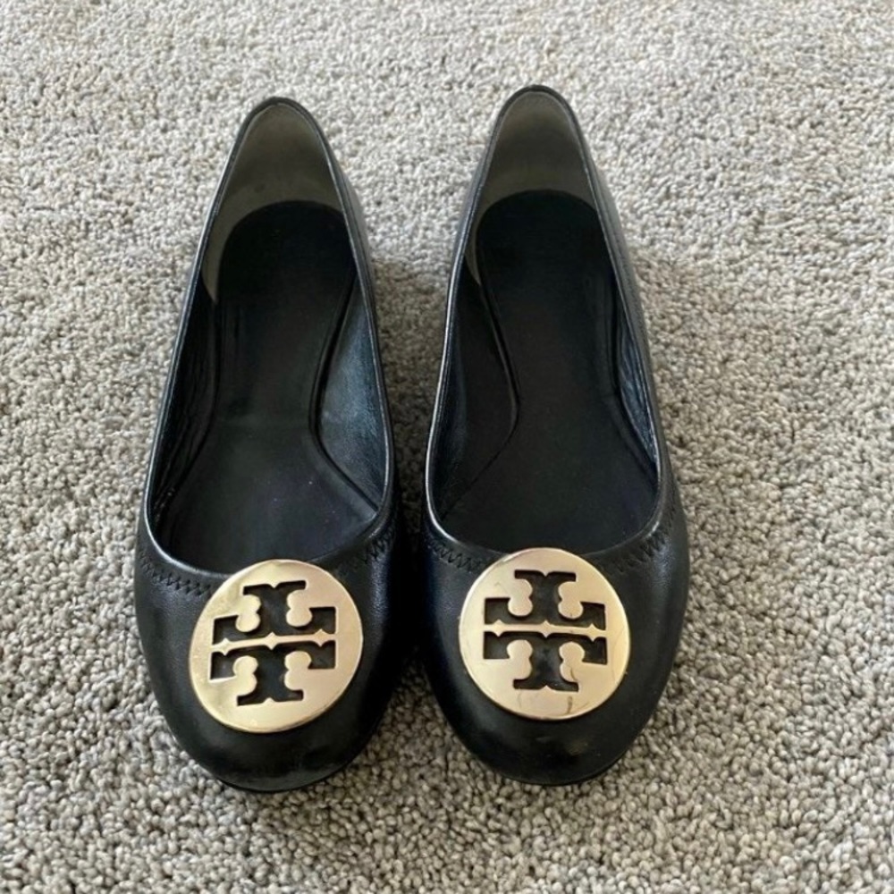 Tory Burch Black Flats Sz 8